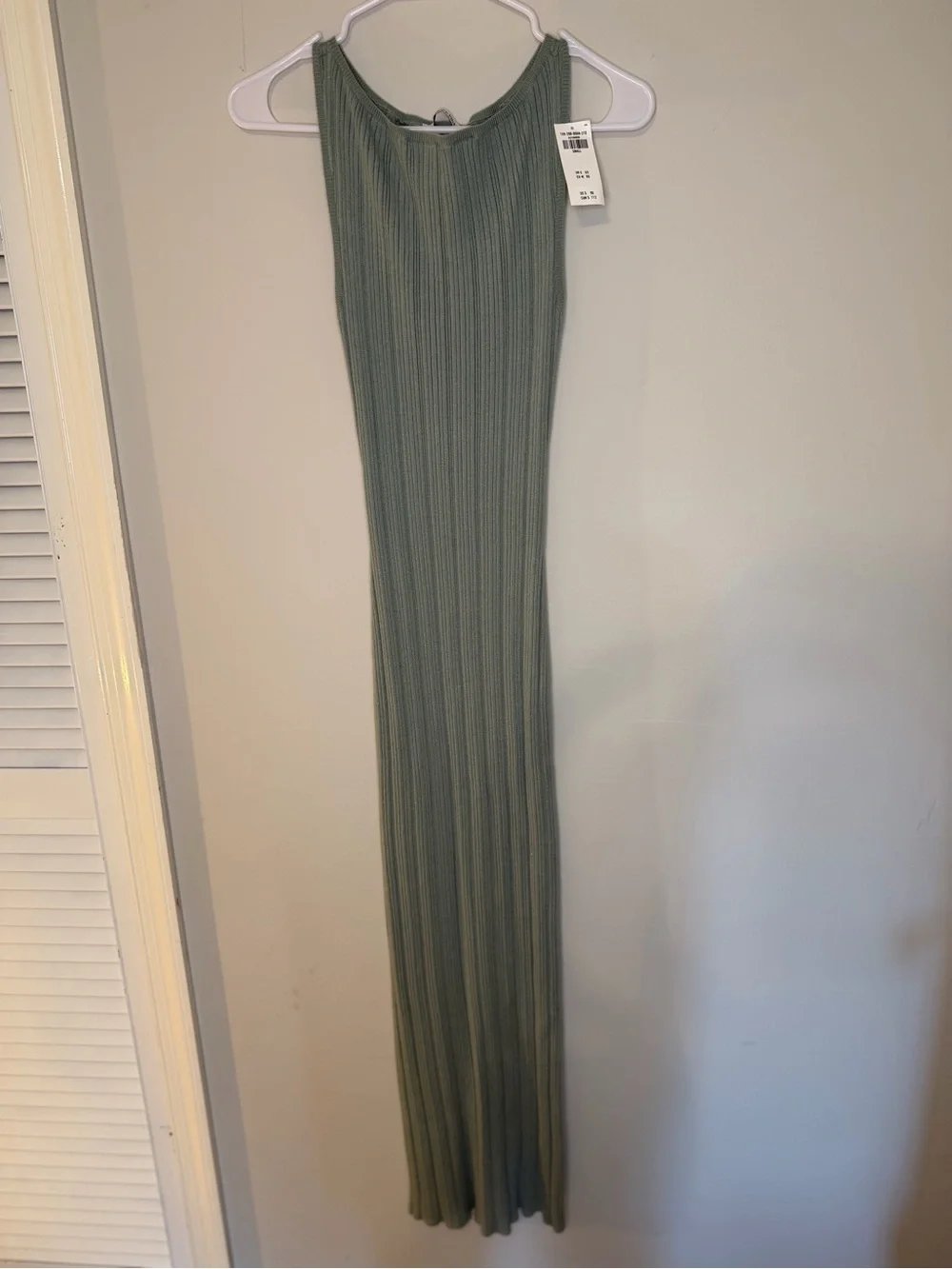 Abercrombie & Fitch Ribbed Sleeveless Dress - Sage Green, Size S. NWT!!